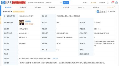 任泉晋升宁波鸿昇企业大股东，开启信息咨询新篇章